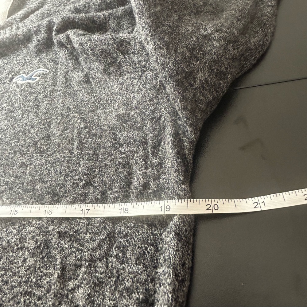 Hollister Crewneck Sweater Men's Black Gray Marbled Size Large Fall - Picture 5 of 7